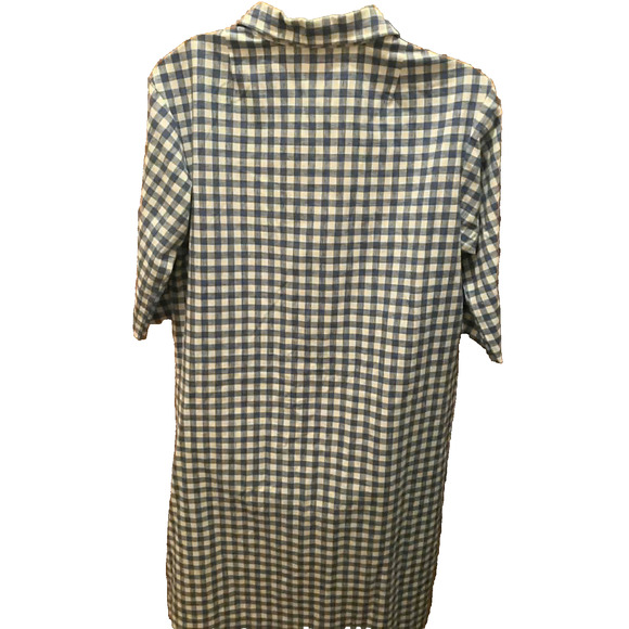 Vintage 1960s Ble White Checkered House Dress Size 12 - Picture 4 of 4